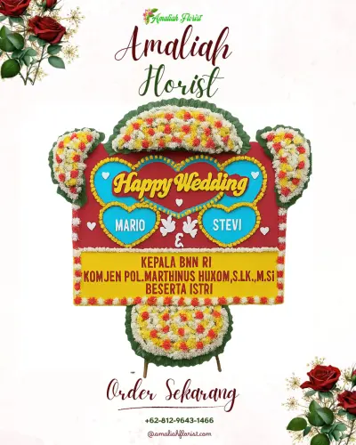 Karangan Papan Bunga Pernikahan di Kapringan